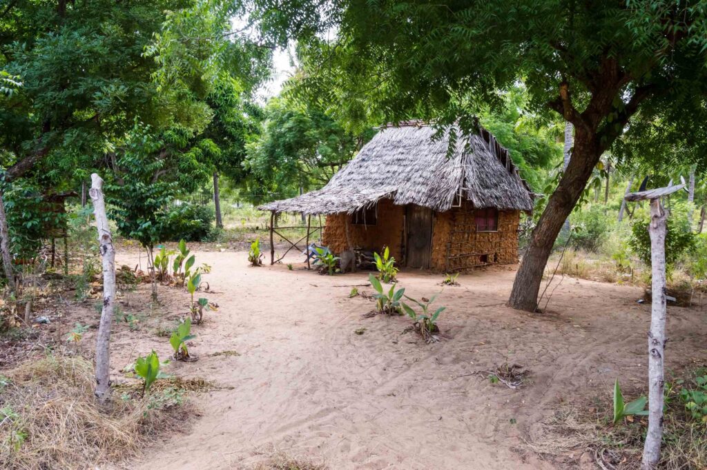Tradisjonelt hus i Zarambo-stammen i Tanzania