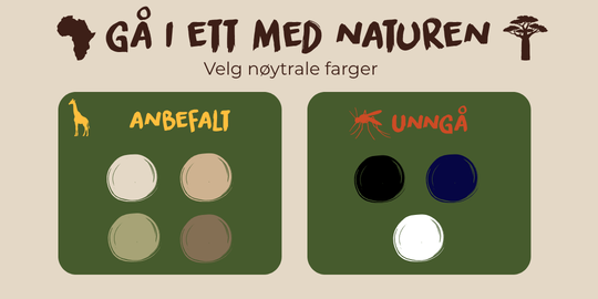 Anbefalte og uegnede farger å ha på seg på safari