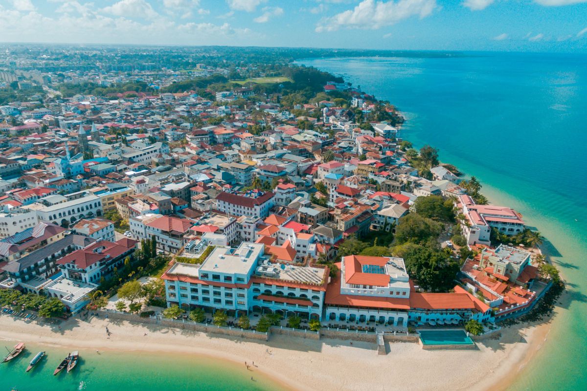 Stone Town Zanzibar sett ovenfra